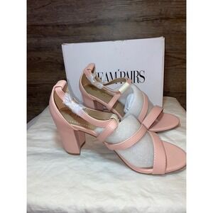 DREAM PAIRS Women's Ankle Strap Dress Pump‎ Low Chunky Heels, sz 7